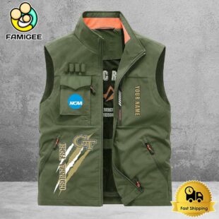 NCAA Georgia Tech Yellow Jackets Breathable Summer Sleeveless Jacket, Fishing Vest