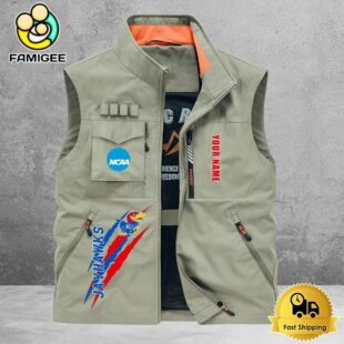 NCAA Kansas Jayhawks Breathable Summer Sleeveless Jacket, Fishing Vest