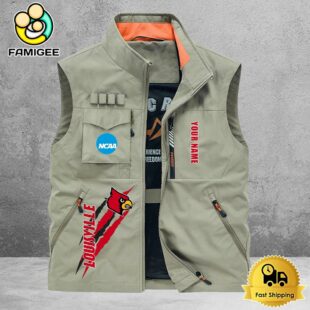 NCAA Louisville Cardinals Breathable Summer Sleeveless Jacket, Fishing Vest