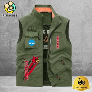 NCAA Louisville Cardinals Breathable Summer Sleeveless Jacket, Fishing Vest