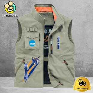 NCAA Memphis Tigers Breathable Summer Sleeveless Jacket, Fishing Vest
