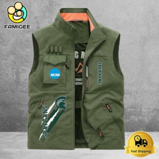 NCAA Michigan State Spartans Breathable Summer Sleeveless Jacket, Fishing Vest