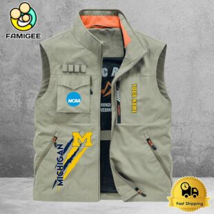 NCAA Michigan Wolverines Breathable Summer Sleeveless Jacket, Fishing Vest