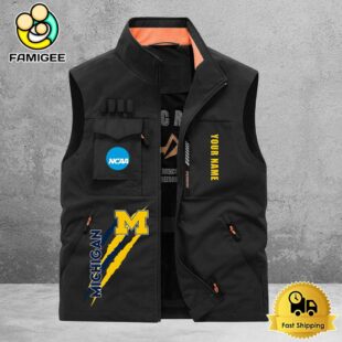NCAA Michigan Wolverines Breathable Summer Sleeveless Jacket, Fishing Vest