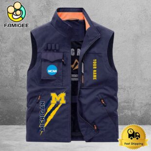 NCAA Michigan Wolverines Breathable Summer Sleeveless Jacket, Fishing Vest