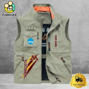 NCAA Minnesota Golden Gophers Breathable Summer Sleeveless Jacket, Fishing Vest
