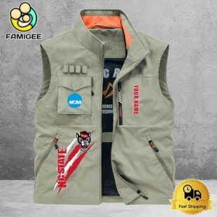 NCAA NC State Wolfpack Breathable Summer Sleeveless Jacket, Fishing Vest