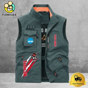 NCAA NC State Wolfpack Breathable Summer Sleeveless Jacket, Fishing Vest