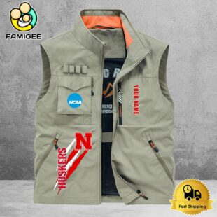 NCAA Nebraska Cornhuskers Breathable Summer Sleeveless Jacket, Fishing Vest