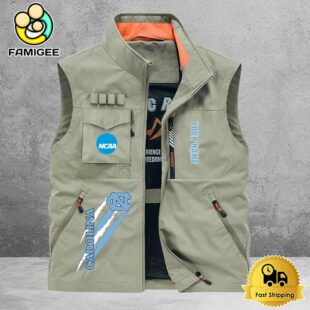 NCAA North Carolina Tar Heels Breathable Summer Sleeveless Jacket, Fishing Vest
