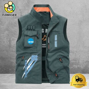 NCAA North Carolina Tar Heels Breathable Summer Sleeveless Jacket, Fishing Vest