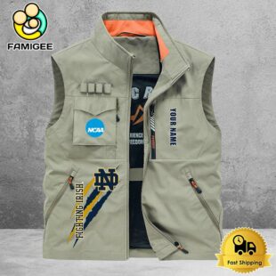 NCAA Notre Dame Fighting Irish Breathable Summer Sleeveless Jacket, Fishing Vest