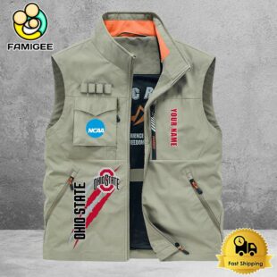 NCAA Ohio State Buckeyes Breathable Summer Sleeveless Jacket, Fishing Vest