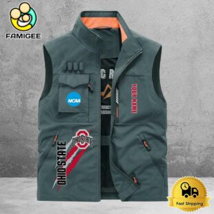 NCAA Ohio State Buckeyes Breathable Summer Sleeveless Jacket, Fishing Vest