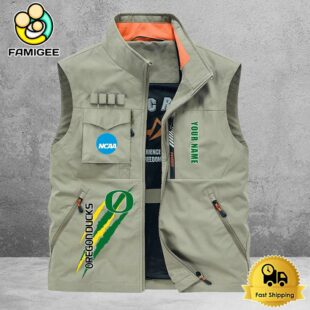 NCAA Oregon Ducks Breathable Summer Sleeveless Jacket, Fishing Vest