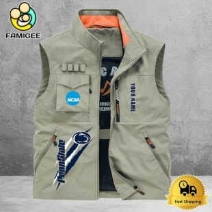 NCAA Penn State Nittany Lions Breathable Summer Sleeveless Jacket, Fishing Vest