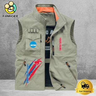 NCAA SMU Mustangs Breathable Summer Sleeveless Jacket, Fishing Vest
