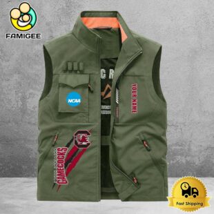 NCAA South Carolina Gamecocks Breathable Summer Sleeveless Jacket, Fishing Vest