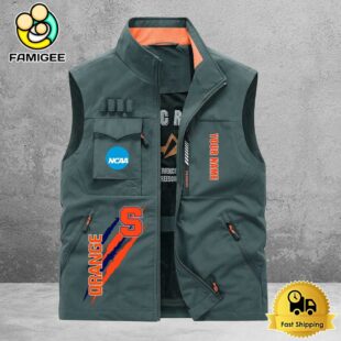 NCAA Syracuse Orange Breathable Summer Sleeveless Jacket, Fishing Vest