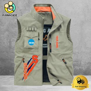 NCAA Syracuse Orange Breathable Summer Sleeveless Jacket, Fishing Vest