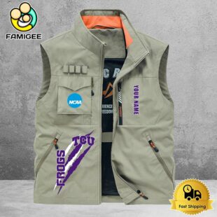 NCAA TCU Horned Frogs Breathable Summer Sleeveless Jacket, Fishing Vest