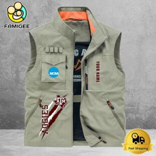 NCAA Texas A&ampM Aggies Breathable Summer Sleeveless Jacket, Fishing Vest