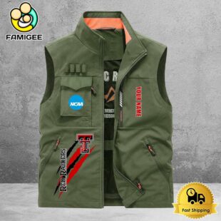 NCAA Texas Tech Red Raiders Breathable Summer Sleeveless Jacket, Fishing Vest
