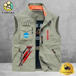 NCAA Texas Tech Red Raiders Breathable Summer Sleeveless Jacket, Fishing Vest
