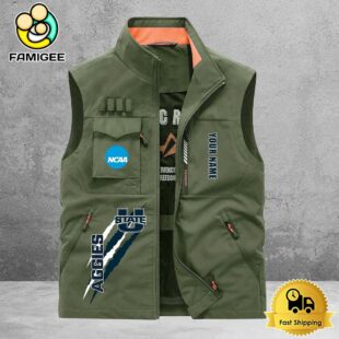 NCAA Utah State Aggies Breathable Summer Sleeveless Jacket, Fishing Vest