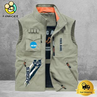 NCAA Utah State Aggies Breathable Summer Sleeveless Jacket, Fishing Vest