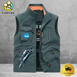 NCAA Utah State Aggies Breathable Summer Sleeveless Jacket, Fishing Vest