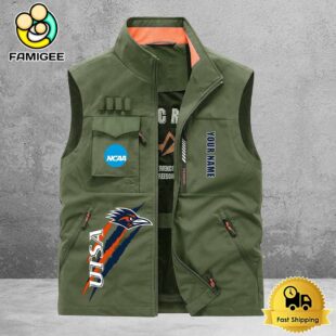 NCAA UTSA Roadrunners Breathable Summer Sleeveless Jacket, Fishing Vest