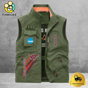 NCAA Virginia Tech Hokies Breathable Summer Sleeveless Jacket, Fishing Vest