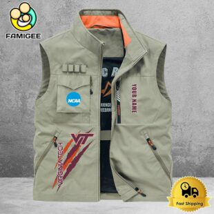 NCAA Virginia Tech Hokies Breathable Summer Sleeveless Jacket, Fishing Vest