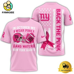 New York Giants Wear Pink And Watch NFL International Games 2025 T-Shirt