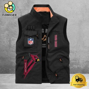 NFL Arizona Cardinals Breathable Summer Sleeveless Jacket, Fishing Vest