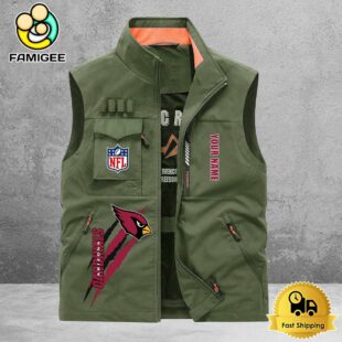 NFL Arizona Cardinals Breathable Summer Sleeveless Jacket, Fishing Vest