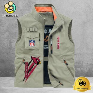 NFL Arizona Cardinals Breathable Summer Sleeveless Jacket, Fishing Vest