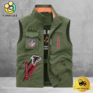 NFL Atlanta Falcons Breathable Summer Sleeveless Jacket, Fishing Vest