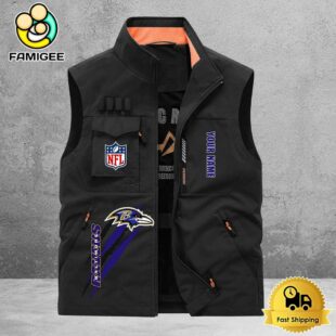 NFL Baltimore Ravens Breathable Summer Sleeveless Jacket, Fishing Vest