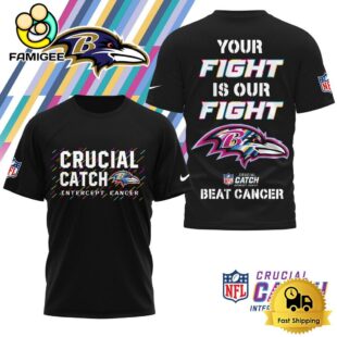 NFL Baltimore Ravens Crucial Catch Intercept Cancer T-Shirt