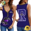 NFL Baltimore Ravens Mascot New 2025 Women V-Neck Ribbed Tank Top