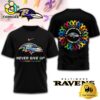 NFL Baltimore Ravens Never Give Up Fight Cancer In All Colors 3D Shirt