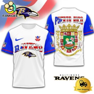 NFL Baltimore Ravens Puerto Rican Heritage Day 3D Shirt