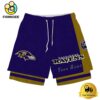 NFL Baltimore Ravens Team Logo Custom Name Double-deck Sport Shorts