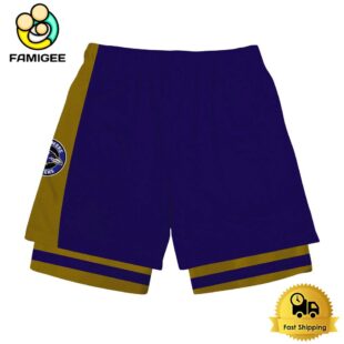 NFL Baltimore Ravens Team Logo Custom Name Double-deck Sport Shorts