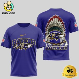 NFL Baltimore Ravens The Last Native American Hat 3D Shirt