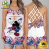 NFL Buffalo Bills Mickey Mouse Summer Rebel Fashion Criss Cross Tank Top