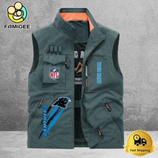 NFL Carolina Panthers Breathable Summer Sleeveless Jacket, Fishing Vest