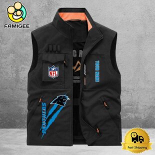NFL Carolina Panthers Breathable Summer Sleeveless Jacket, Fishing Vest